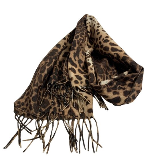 NWT Preston York Soft Leopard Print Rectangular Scarf 66349 Made In Germany - Picture 1 of 4